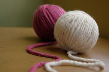 two yarn balls